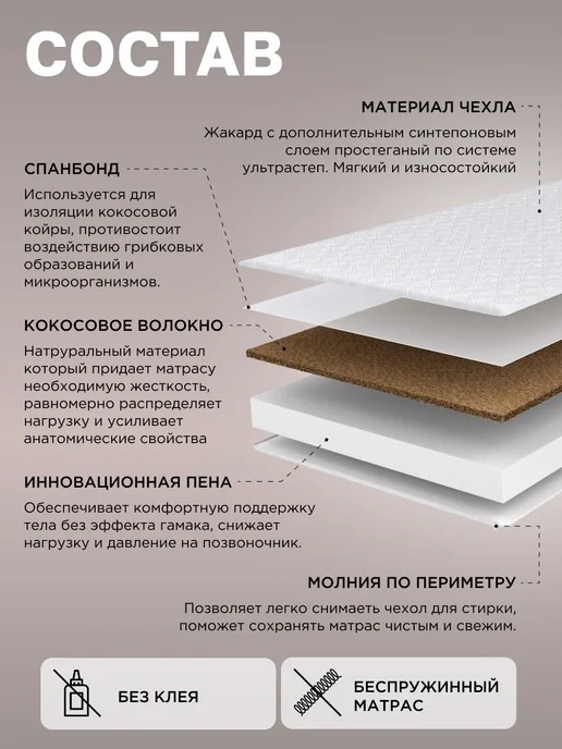 COMFY SON Ортопедический подростковый матрас 180х90 см, вариант, фото 2