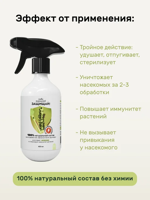 Люби, Выращивай! Биоспрей для защиты растений от тли и белокрылки 450мл, 450 мл, фото 2