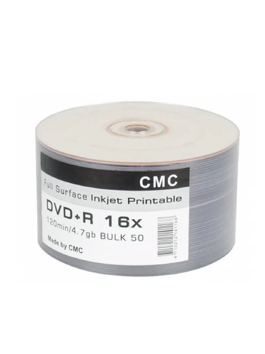 CMC Оптический диск DVD+R CMCDVDPRPRB50 DVD+R, 50 шт