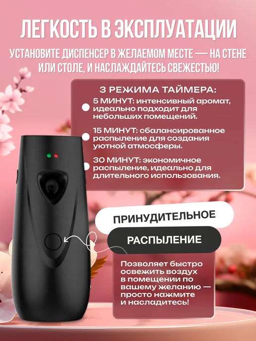 Автоматический диспенсер для освежителя воздуха, черный, фото 2