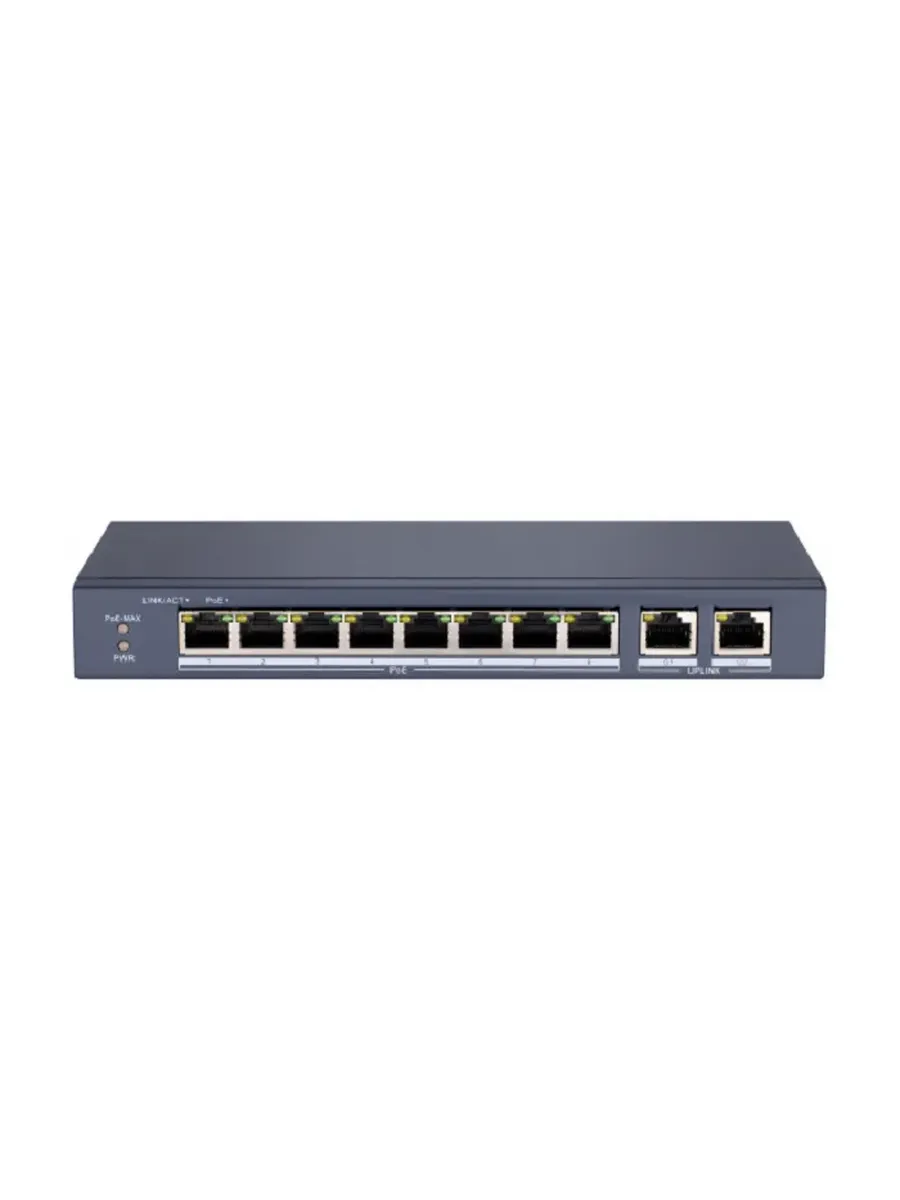 Коммутатор DS-S1008P Сетевой неуправляемый 8 RJ45 100M PoE