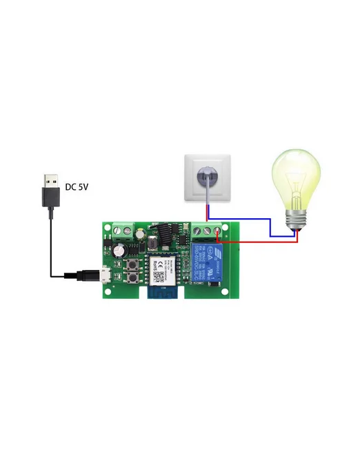 1 канал Wi-Fi Умный модуль (реле) с сухим контактом, 220V, фото 4