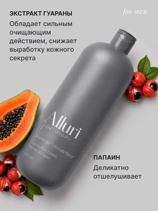 Alluri Шампунь от перхоти и гель для душа мужской, 1 л, фото 5