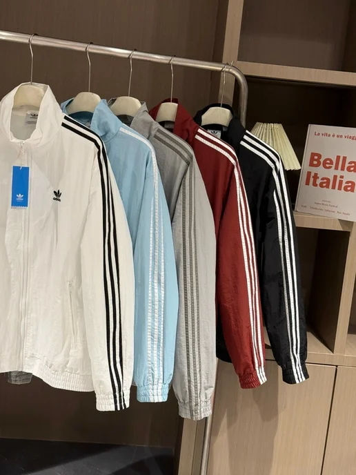 Casual Shop Mocsow Ветровка Adidas на молнии оверсайз, черный, фото 6