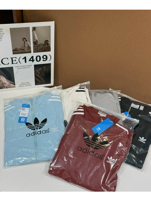 Casual Shop Mocsow Ветровка Adidas на молнии оверсайз, черный, фото 7