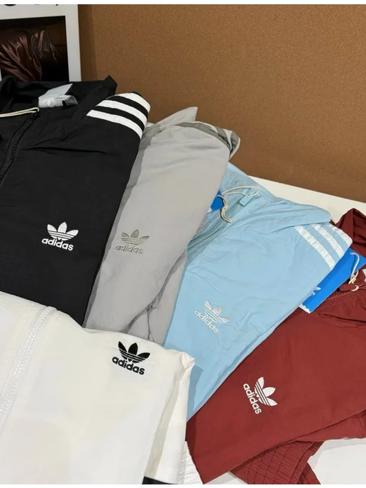 Casual Shop Mocsow Ветровка Adidas на молнии оверсайз, черный, фото 8