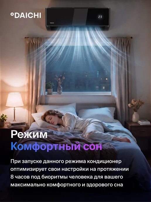 DAICHI Сплит-система кондиционер комфорт MIR50AVQ1R дл 50м2, черный, фото 4