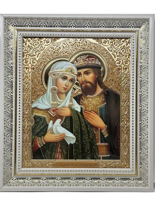 Икона для Вас Святые Петр и Феврония, белый, фото 6