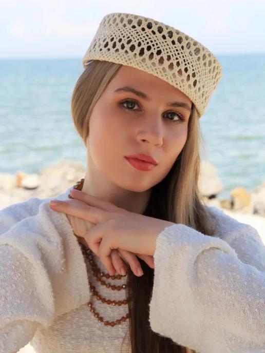 Мир ШЛЯП Шляпа летняя соломенная таблетка вуалетка, белый, фото 3