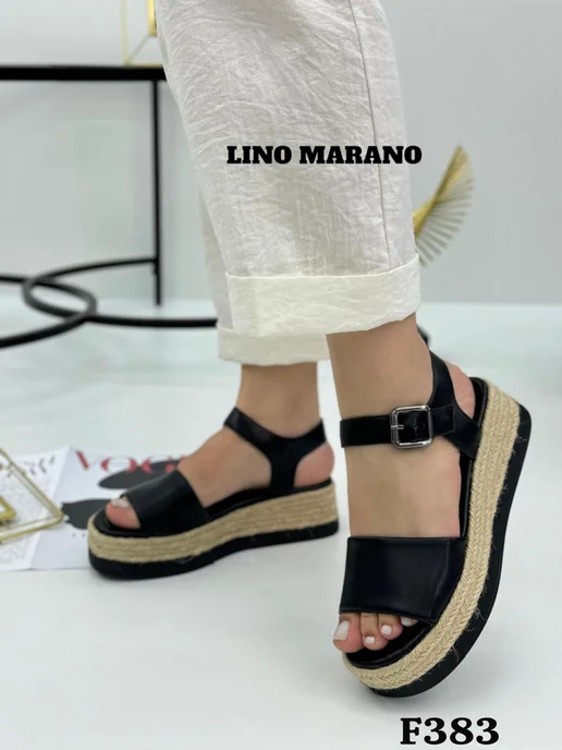 Lino marano Босоножки летние сандалии на платформе, черный, фото 2