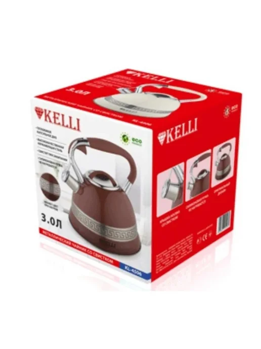 KELLI Чайник для плиты KL 4506 3,0л Молочный, 3 л, фото 2