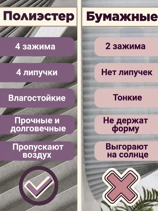 DecorLX Жалюзи самоклеящиеся тканевые на липучке 80 см 2 шт, 2 шт, в упаковке 228 г, фото 2