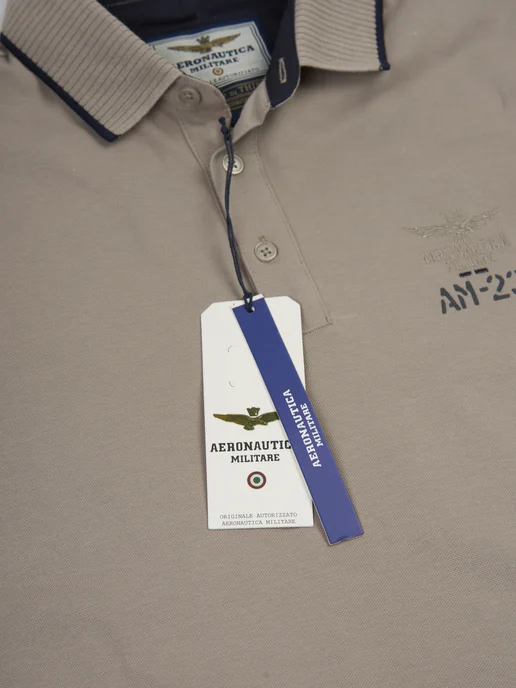 Aeronautica Militare Футболка поло Aeronautica с принтом хлопок, бежевый, фото 5