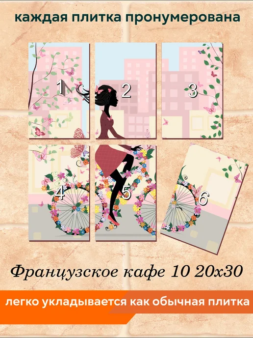 fres-co Панно из керамической плитки Французское кафе 10 20х30, 20x30, фото 4
