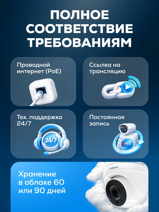 ivideon Комплект видеонаблюдения на 2 камеры для ПВЗ, белый, фото 3