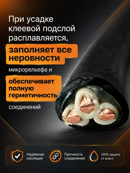 КВТ Термоусадка клеевая термоусадочная трубка для проводов, для проводов 4 1, фото 3