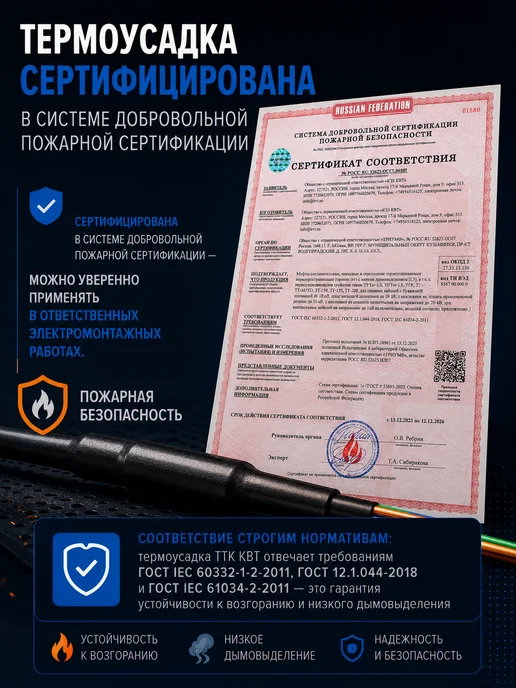 КВТ Термоусадка клеевая термоусадочная трубка для проводов, для проводов 4 1, фото 5