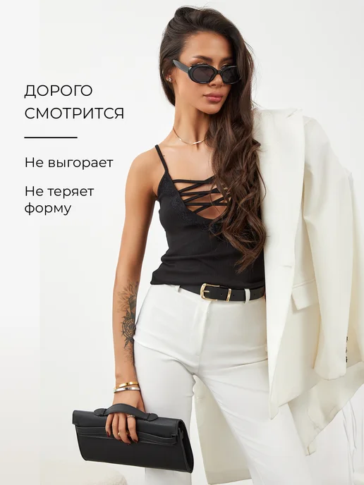 MEnter Топ на бретельках под пиджак, черный, фото 4
