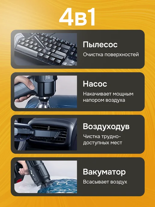 AWEI Автомобильный беспроводной пылесос, черный, фото 5