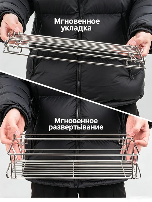 Полка складная нерж - Легко чистить Для дома, вариант, фото 3