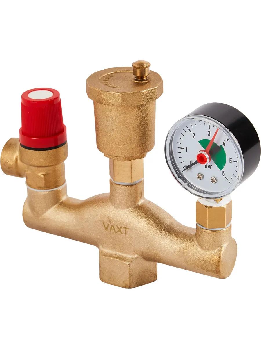 Группа безопасности Vaxt 1" со сбросником 1/2" латунь