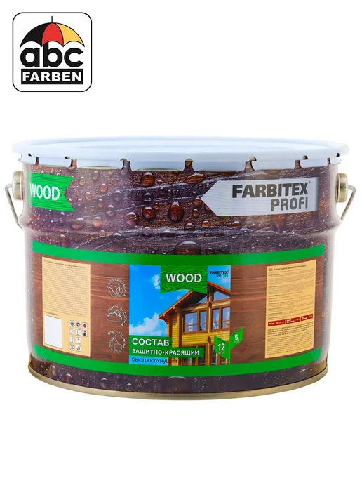 Farbitex Пропитка для дерева Палисандр ФАРБИТЕКС Wood 9л, 9 л, фото 2