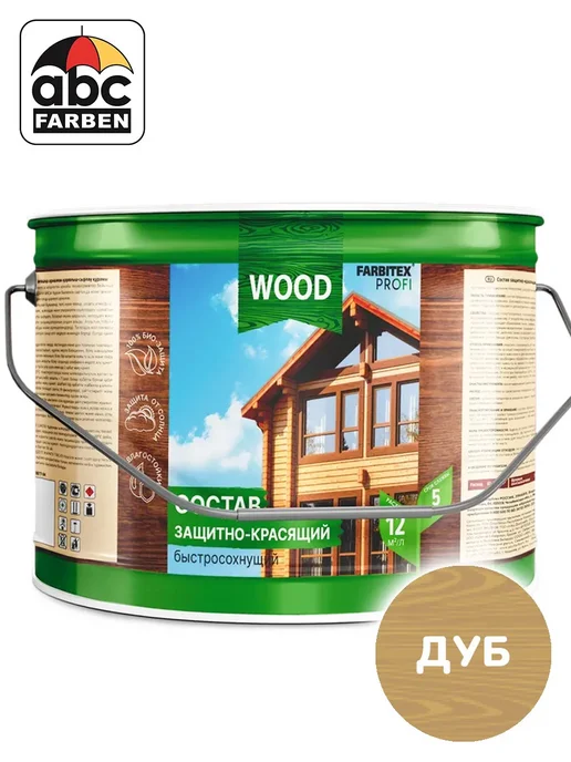 Farbitex Пропитка для дерева Дуб ФАРБИТЕКС Wood 9л, 9 л