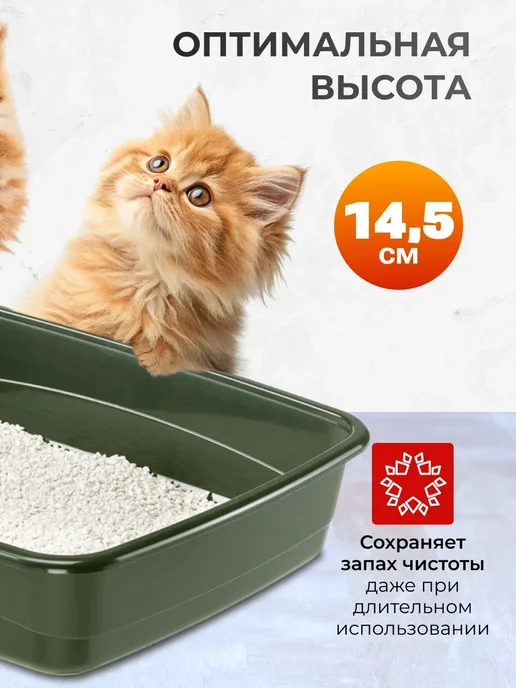 Ferplast Лоток для мейн куна большой XXL, огромный туалет для кошек, зеленый, фото 4