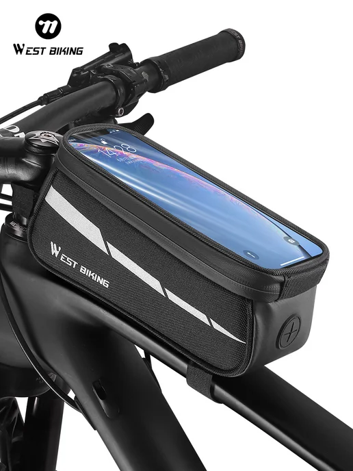 West Biking сумка на велосипед рамы tелефонный чехол с сенсорным экраном, черный