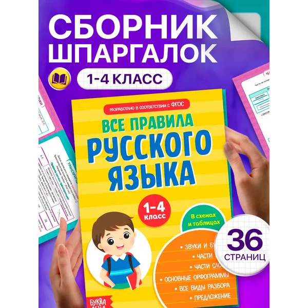 Шпаргалка Все правила по русскому языку 1-4 класс ВПР