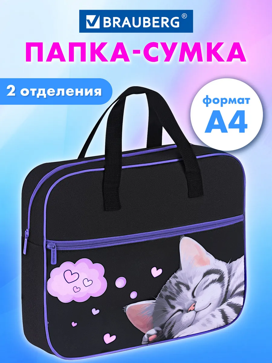 Папка сумка для тетрадей труда рисования А4 девочке в школу