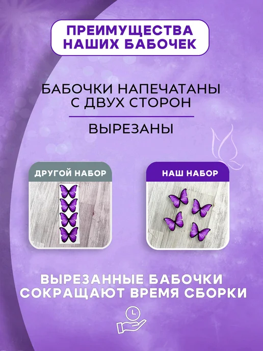 Holy flower Букет из бабочек светящийся набор, фиолетовый, фото 2