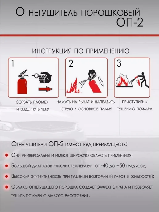 Огнетушитель для дома и авто Огнетушитель порошковый, вариант, фото 3