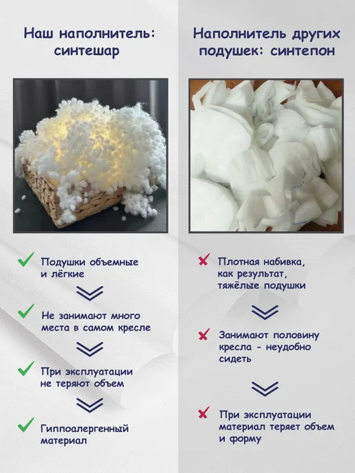 Миндэр Подушки для подвесных качелей, серый, фото 4