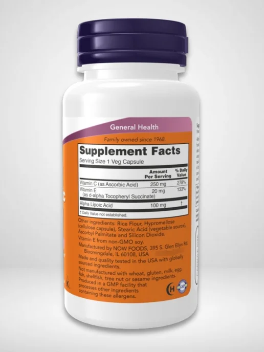 NOW Foods NOW Альфа-липоик 100 мг, 60 капсул,Alpha Lipoic Acid, вариант, фото 3