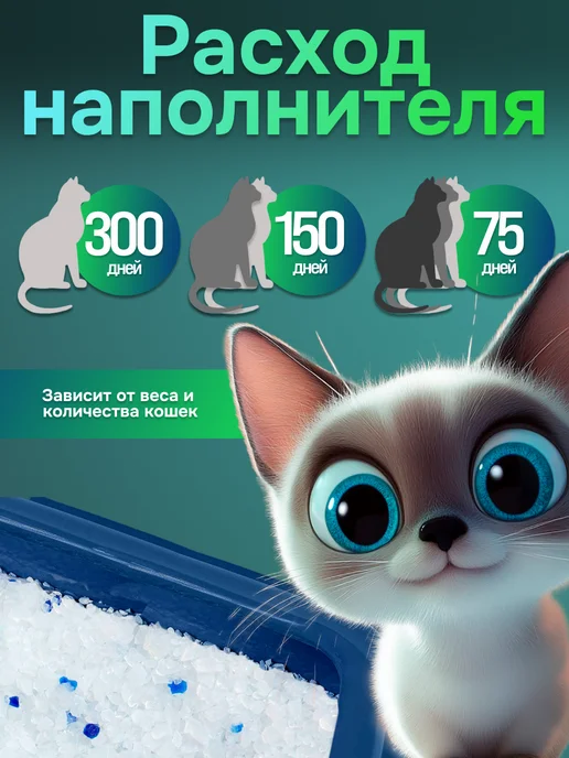 TOOCATTISH Наполнитель для кошачьего туалета силикагелевый 20 кг 48 л, кошек, фото 4