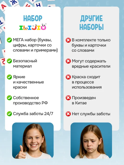 ILIJIO Касса букв слогов и счета обучающая игра для детей, 54 шт, фото 14