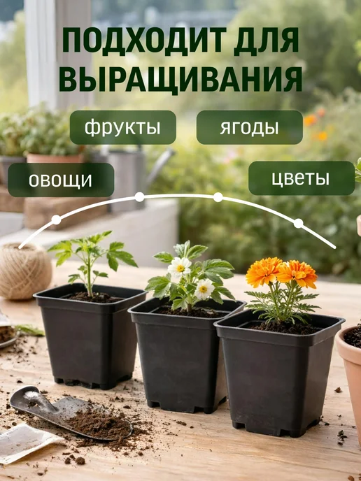 ЛАМА ТОРФ Горшки для рассады Р9 0,5л упаковка 25 шт, 500 мл, 25 шт, фото 3