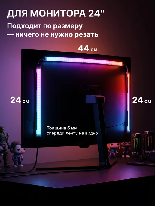 TechPulse Светодиодная лента подсветка для монитора 24" AmbiLight, синий, фото 7