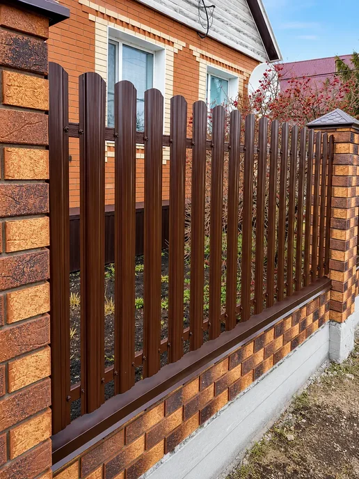 Солнышко Вятки Штакетник металлический 1 м Ral 8017 (30 штук), 1 м, фото 8