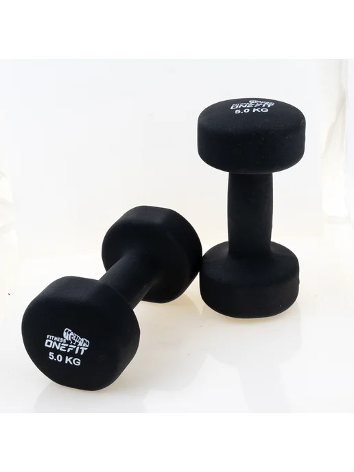 OneFit Гантели неопреновые 2 шт. по 5 кг, 2 шт, 5 кг, фото 6