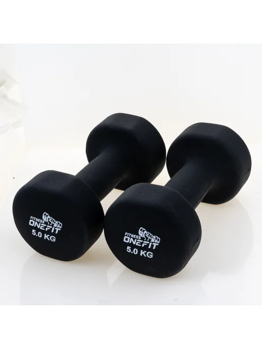 OneFit Гантели неопреновые 2 шт. по 5 кг, 2 шт, 5 кг, фото 7