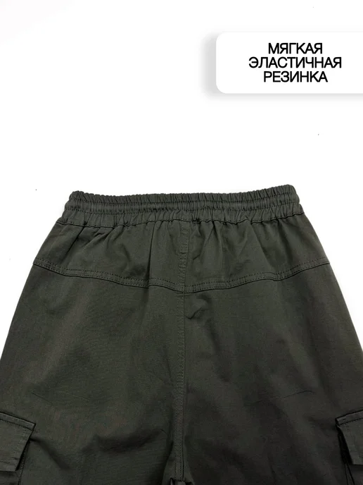 Брюки джоггеры на резинке для мальчика, зеленый, фото 6