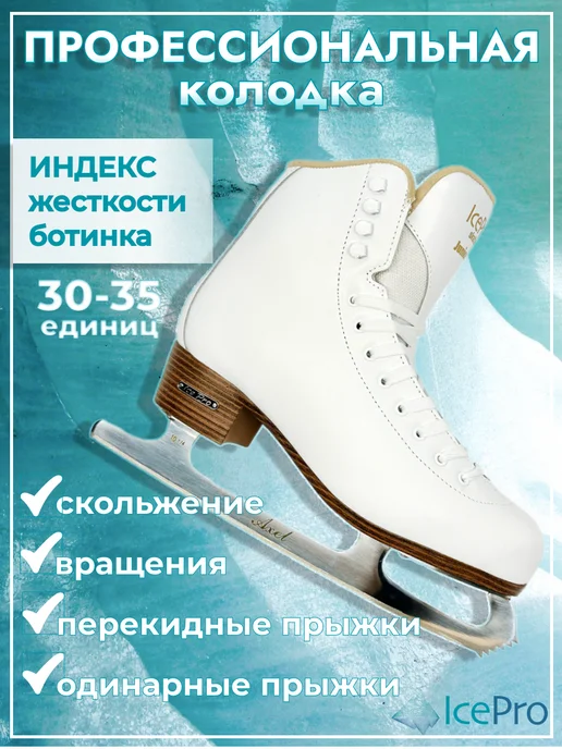 IcePro Коньки фигурные полупрофессиональные, белый, фото 2