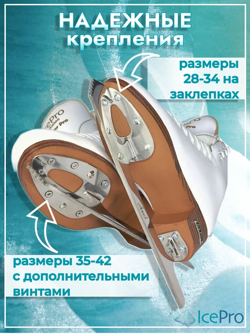 IcePro Коньки фигурные полупрофессиональные, белый, фото 6