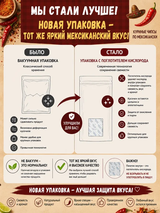 Хорошие Снеки Мясные чипсы из курицы "По-мексикански" 500 грамм, вариант, фото 3